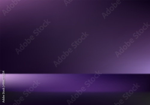 Empty dark purple studio room background. Gray background vector 3d with podium. Space for selling products on the website. Vector illustration.