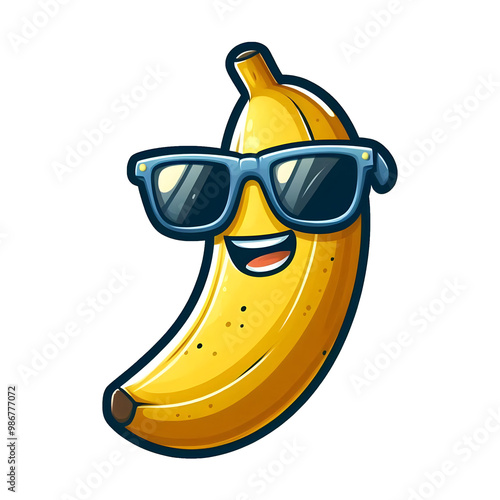 Cartoon Banana Illustration Sticker photo