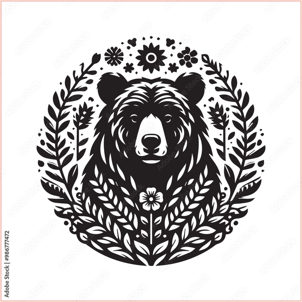 Obraz premium Bear silhouette Vector bear illustration bundle 