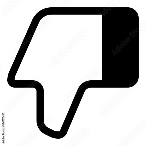 Thumbs down icon for disapproval and negative feedback photo