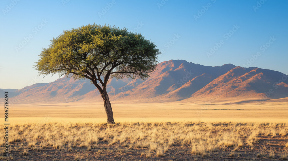 Typical african lone acacia tree with Namib desert - Namibia, South Africa . Typical african lone acacia tree with Namib desert - Namibia, South Africa .