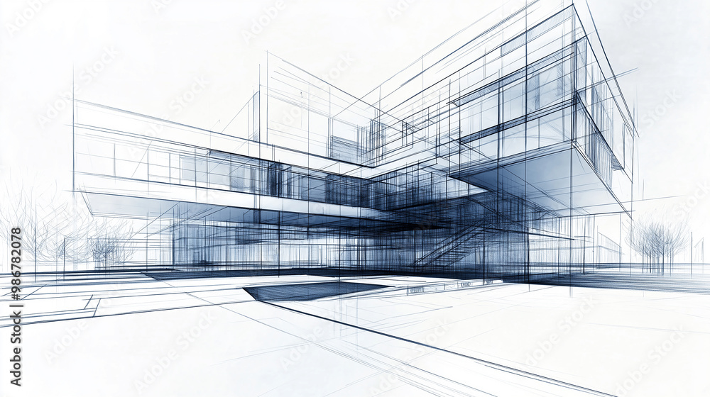 Abstract architecture design representing modern building project