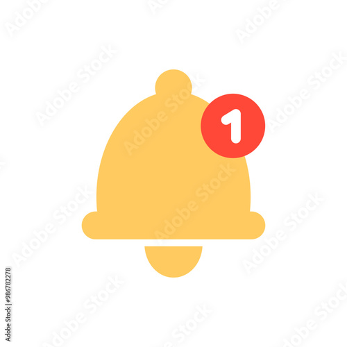 Notification bell icon. Technology, reminder, message concepts. Flat vector design isolated illustration.