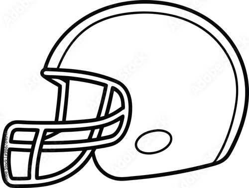 American Football Helmet Line art  Vector, football helmet outline  icon
