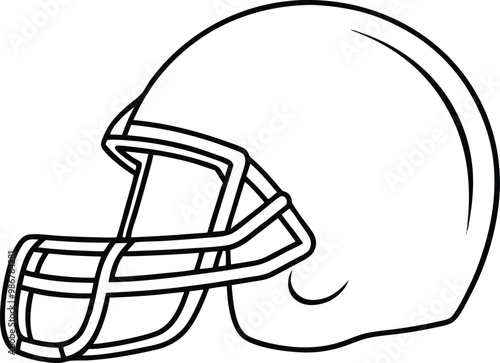 American Football Helmet Line art  Vector, football helmet outline  icon
