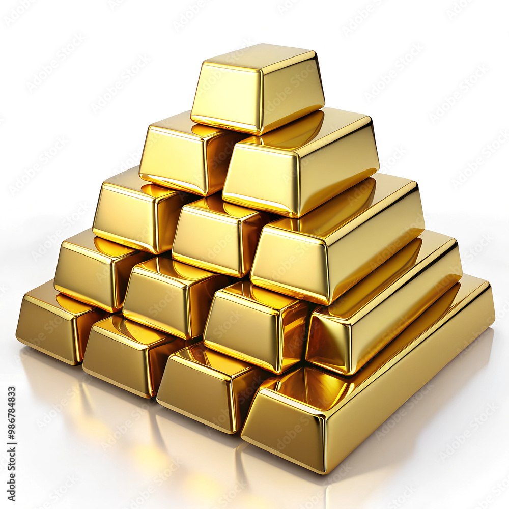gold bars on white background gold bars on white background