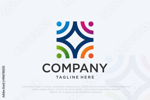 human community logo design. people work. symbol for teamwork,social group, etc. Vector illustration