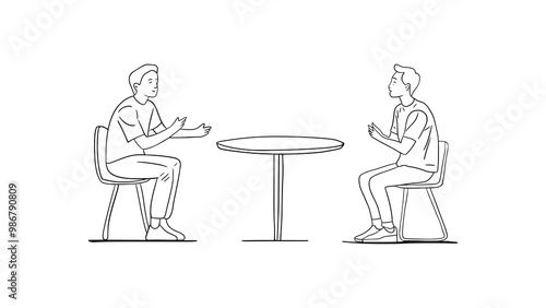 Two people are sitting in a cafe discussing business isolated. business people in a meeting.