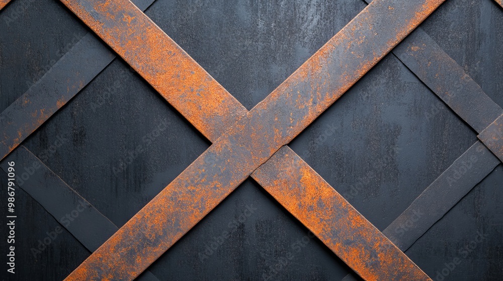 Rusty Metal Cross Pattern on Dark Background Rusty Metal Cross Pattern on Dark Background