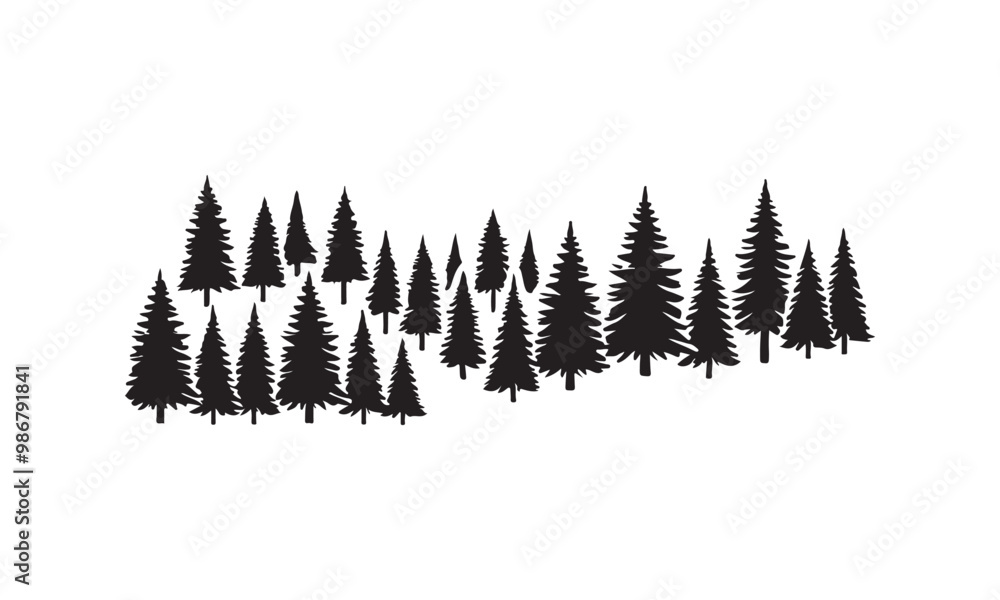 Fototapeta premium Nature Inspired Tree Silhouettes Collection for Designers vector graphics artwork 