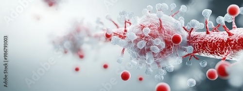 Illustration of the process of human bone marrow transplant