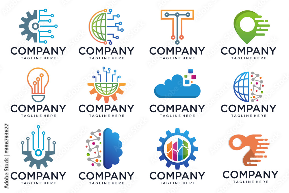 Abstract technology logos collection. abstract logos. Icon design . Vector illustration Abstract technology logos collection. abstract logos. Icon design . Vector illustration