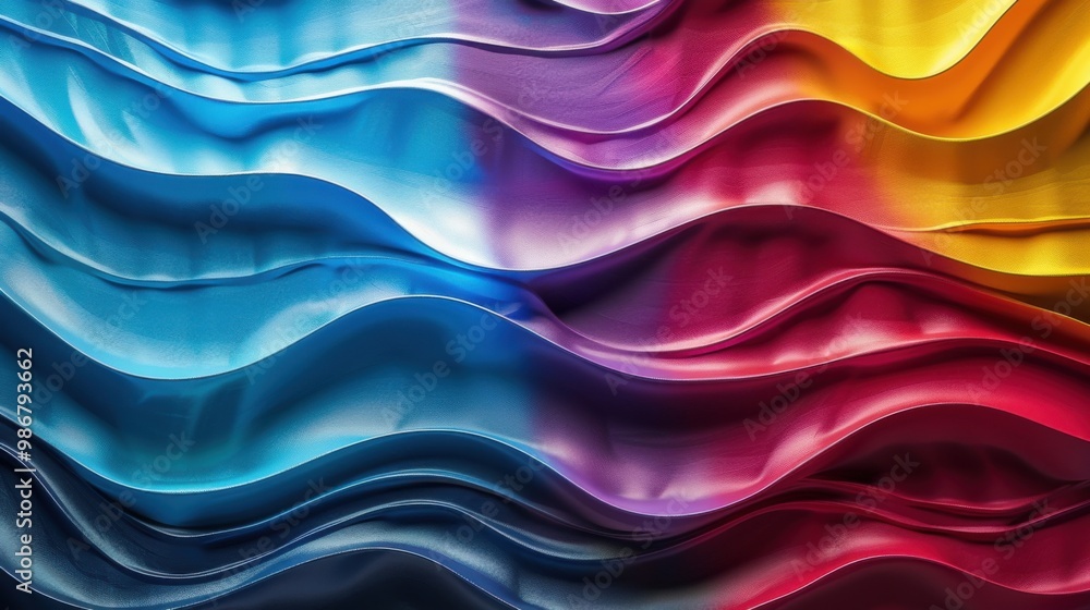 Wave lines with color gradient - stock photo Wave lines with color gradient - stock photo