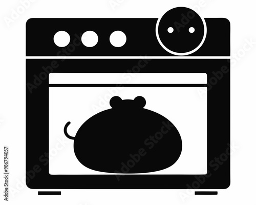 Monochrome Silhouette Stove Oven  silhouette vector,Oven silhouette vector