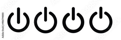 power button icon set.  Switch on switch off icon/sign. computer start trigger button symbol in filled and line style. vector illustration
