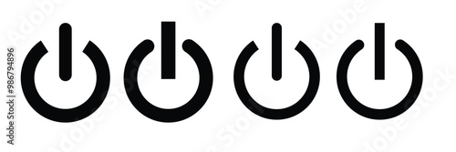 power button icon set.  Switch on switch off icon/sign. computer start trigger button symbol in filled and line style. vector illustration