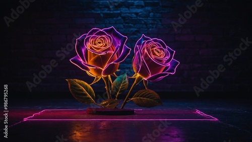 neon lights of the roses