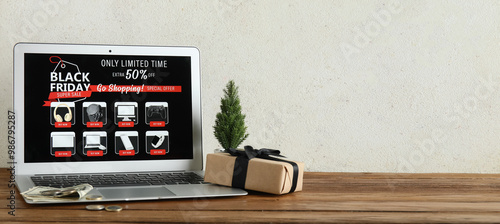 Laptop with Black Friday ga...