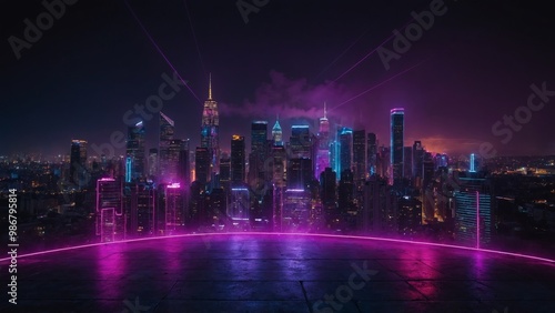 abstract night city lights background