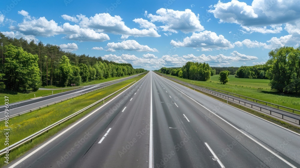 Empty Highway on a Sunny Day Empty Highway on a Sunny Day