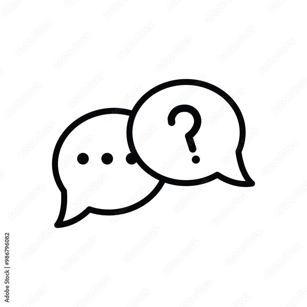 speech bubble question mark icon sign vector. Bubble question icon, FAQ questions symbol on a white background. speech bubble question mark icon sign vector. Bubble question icon, FAQ questions symbol on a white background.