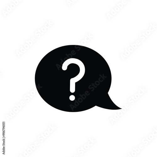 speech bubble question mark icon sign vector. Bubble question icon, FAQ questions symbol on a white background. 