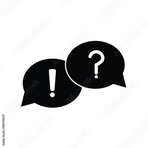 Speech bubble with question mark icon. Message box with question sign. FAQ symbol concept question and answer icons set. Vector illustration