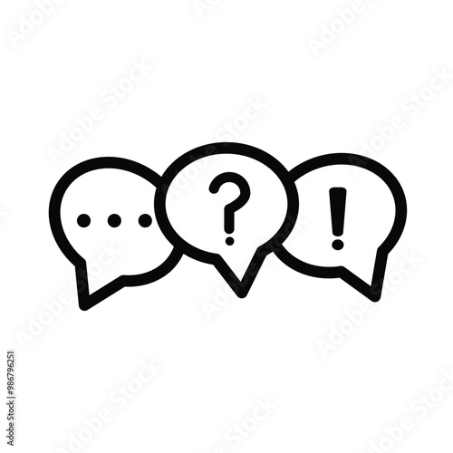 Speech bubble with question mark icon. Message box with question sign. FAQ symbol concept question and answer icons set. Vector illustration