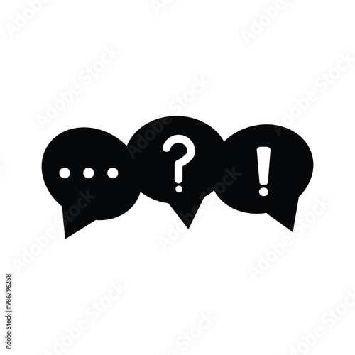 Speech bubble with question mark icon. Message box with question sign. FAQ symbol concept question and answer icons set. Vector illustration