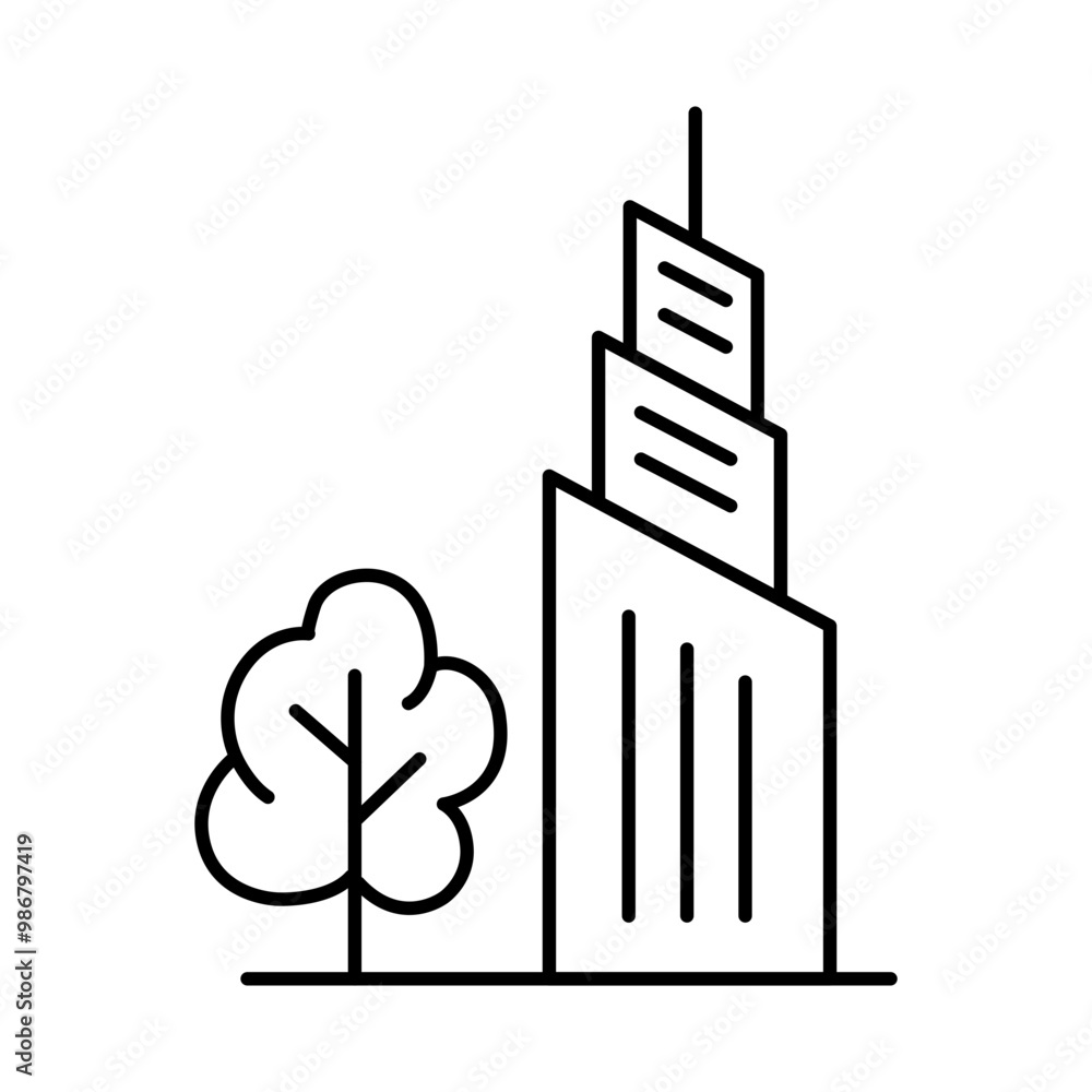 Buildings Line Editable Stroke Icons. Real Estate, House, Home, Apartment, Cityscape Architecture Buildings Icons Vector Illustration Buildings Line Editable Stroke Icons. Real Estate, House, Home, Apartment, Cityscape Architecture Buildings Icons Vector Illustration