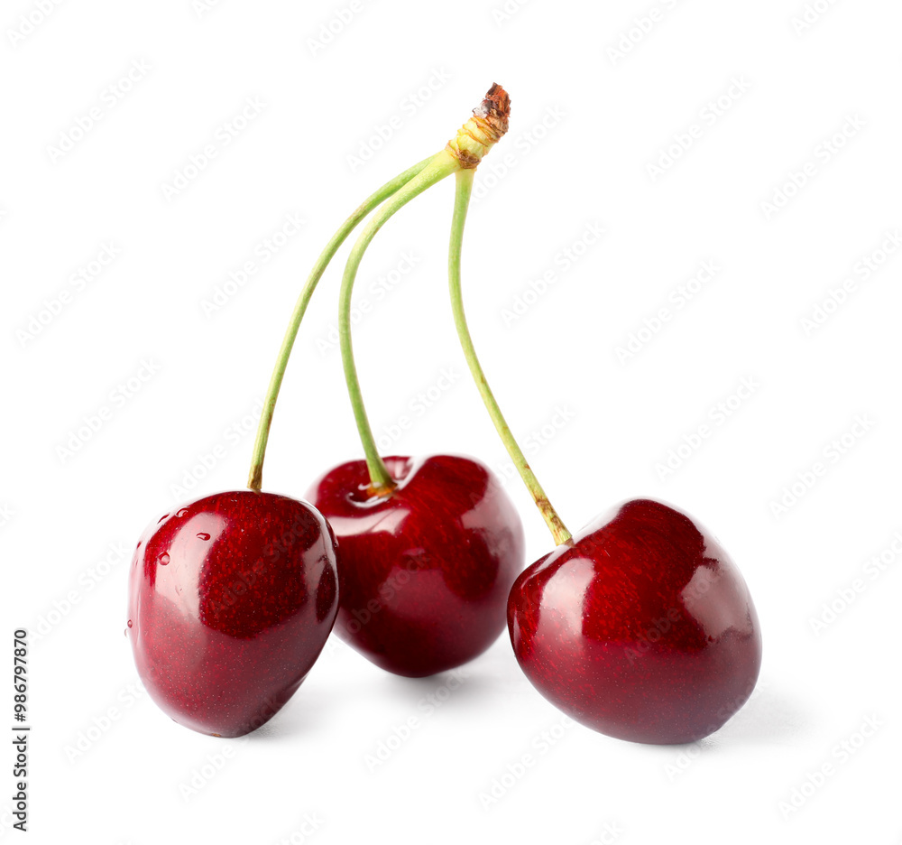 Sweet cherries on white background Sweet cherries on white background