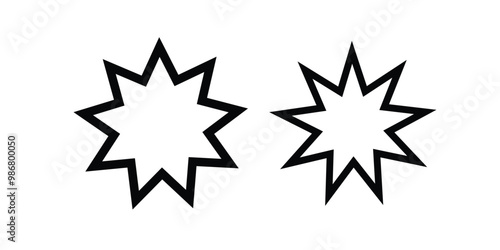 Bahai Vector Symbol. bahai outline icon. Linear vector from religion concept. 