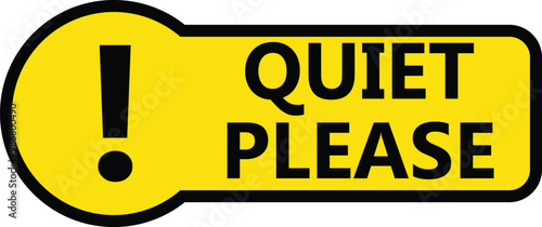 Quiet please icon. Silence sign. Silence request poster. flat style.