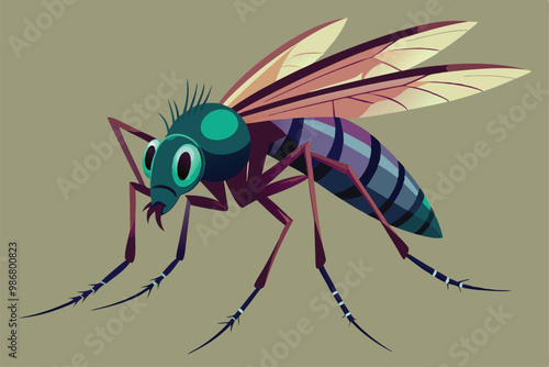 A customizable depiction of a mosquito bite on skin, ideal for educational purposes or health awareness, Customizable flat illustration of a mosquito bite.