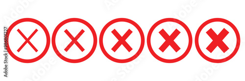 red Close icons set. Delete sign and symbol. cross sign. vector.