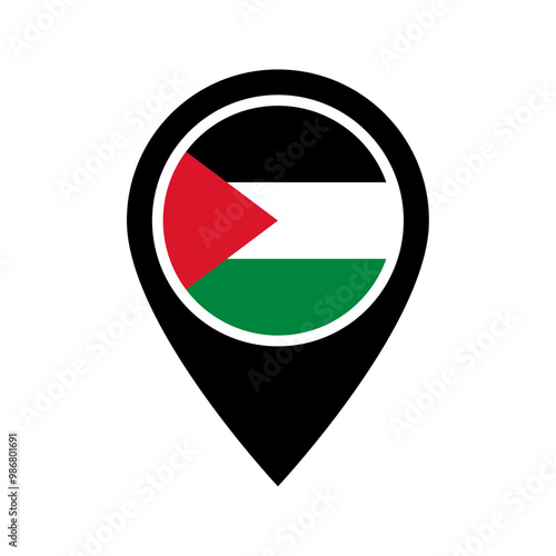 Palestine flag location icon Free Download Palestine flag location icon - GFXLoad