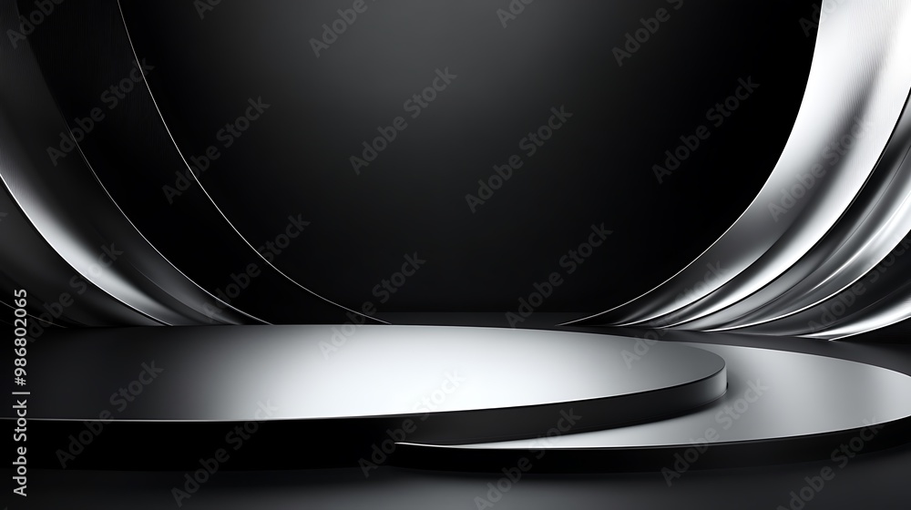 Abstract Metallic Background with Curved Shapes Abstract Metallic Background with Curved Shapes
