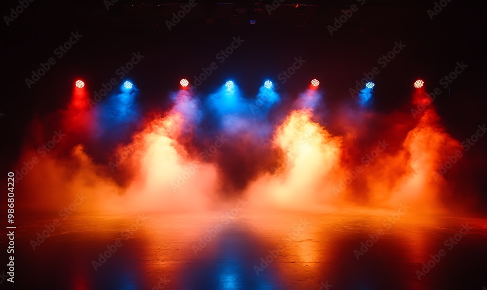 Naklejka premium Stage Lights and Smoke