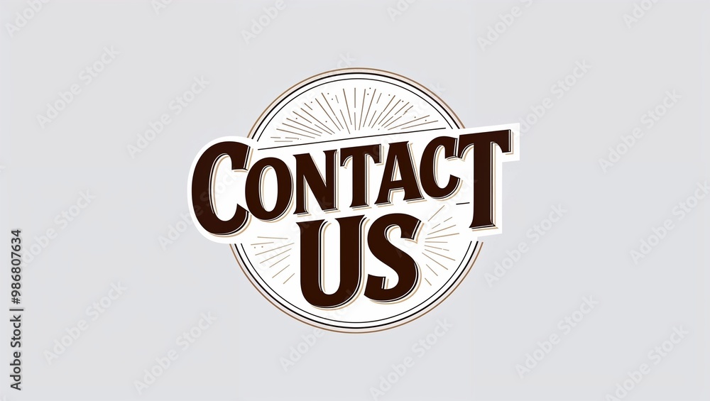 Fototapeta premium contact us decorative design lettering on plain white background