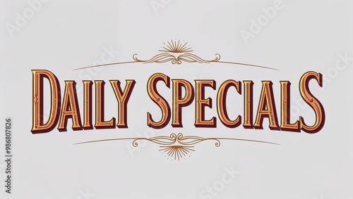 daily specials decorative design lettering on plain white background