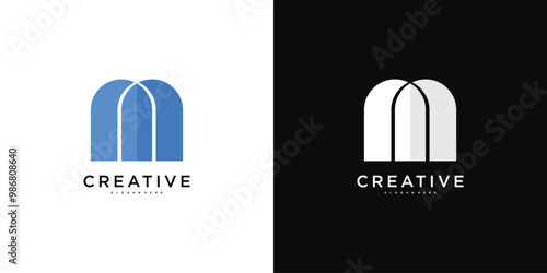 Abstract letter M logo design. Modern logo idea. Premium Vector