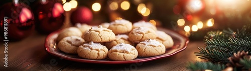 Wallpaper Mural Delicious homemade cookies served on a festive plate, perfect for holiday gatherings and sweet celebrations. Torontodigital.ca