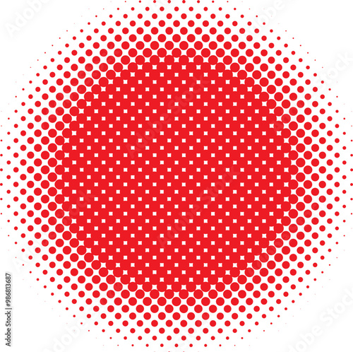 abstract halftone round red background. photo