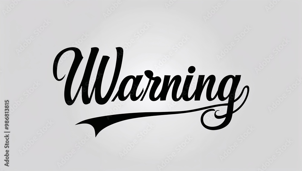 warning calligraphy lettering black ink on plain white background warning calligraphy lettering black ink on plain white background