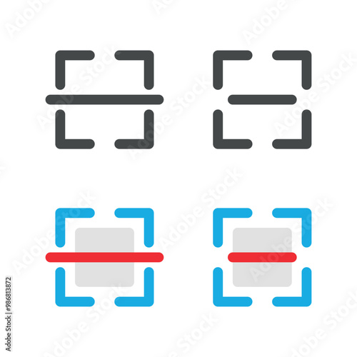 QR code scan icon collection set design