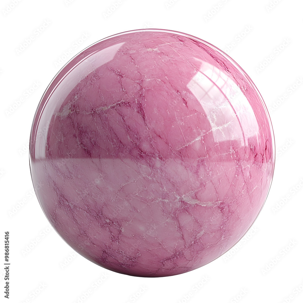 Photography of a Radiant Pink Marble Sphere on Clean Isolated White Background Photography of a Radiant Pink Marble Sphere on Clean Isolated White Background