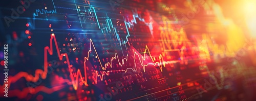 Market trends visualized with a heartbeat monitor-style pulse