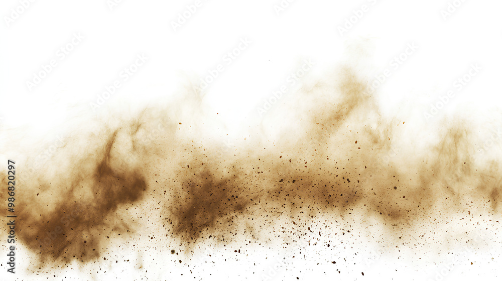 sandstorm sand dust cloud flying small particles isolated in white background sandstorm sand dust cloud flying small particles isolated in white background