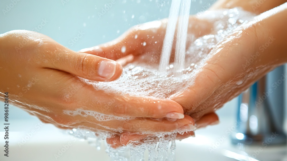 Washing Hands with Soapy Water Washing Hands with Soapy Water