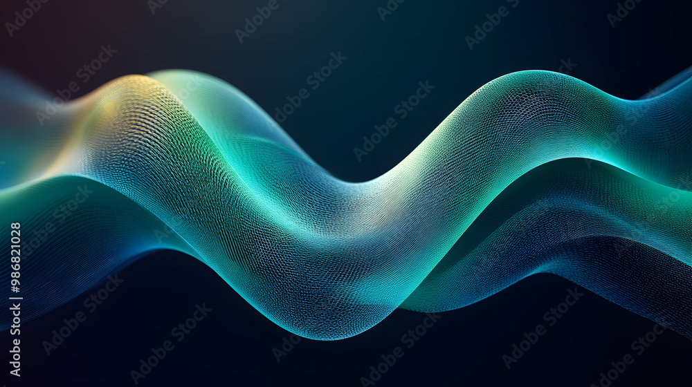 Smooth Flowing Waves in Green and Blue Tones Smooth Flowing Waves in Green and Blue Tones